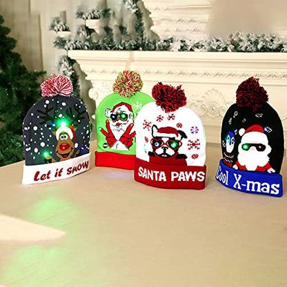 LED Light-up Knitted Ugly Sweater Holiday Xmas Christmas Beanie_(PP22063795)
