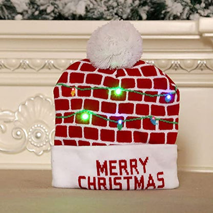 LED Light-up Knitted Ugly Sweater Holiday Xmas Christmas Beanie_(PP22063795)