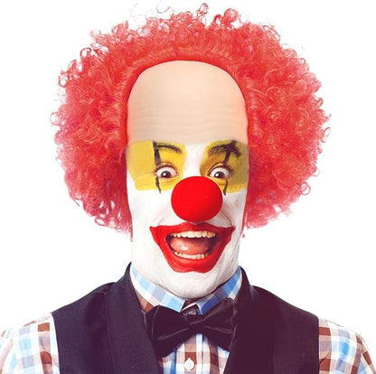Red Curly Bald Clown Costume Wig – Wild Circus Hair One Size fits All