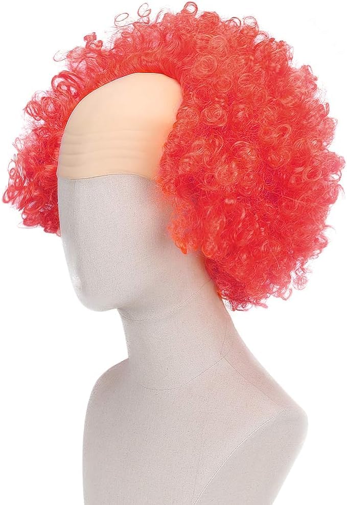 Red Curly Bald Clown Costume Wig – Wild Circus Hair One Size fits All