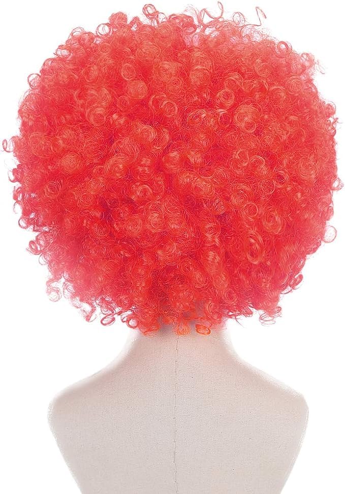 Red Curly Bald Clown Costume Wig – Wild Circus Hair One Size fits All