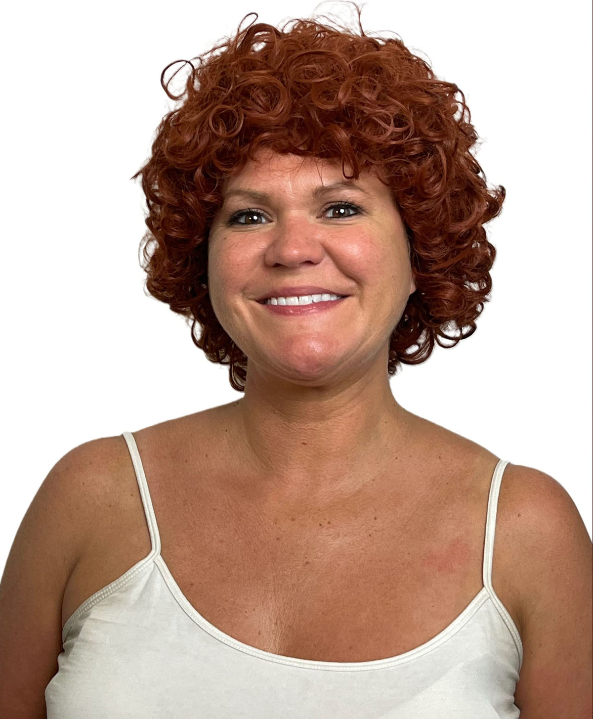 Short Red Curly Costume Wig – Classic Ringlet Style