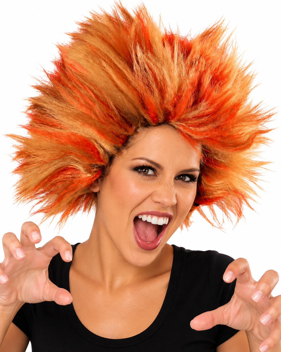 Orange Cat Costume Wig – Spiky Furry Theater & Halloween Wig