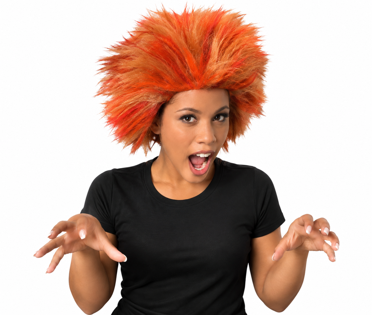 Orange Cat Costume Wig – Spiky Furry Theater & Halloween Wig