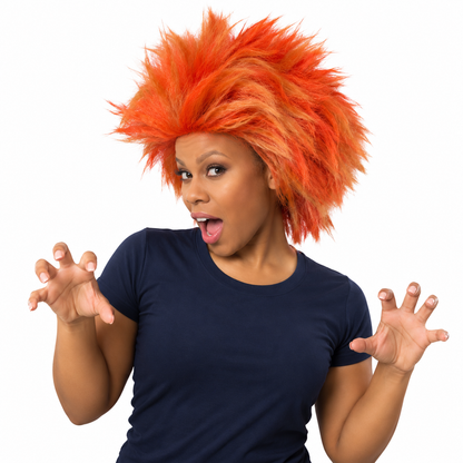 Orange Cat Costume Wig – Spiky Furry Theater & Halloween Wig