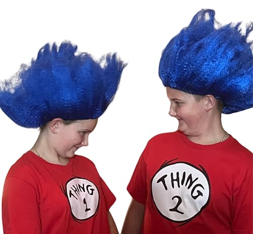 My Costume Wigs Thing 1 & Thing 2 Blue Wigs Suess Cat in the Hat (2 Wigs) Halloween Dress Up