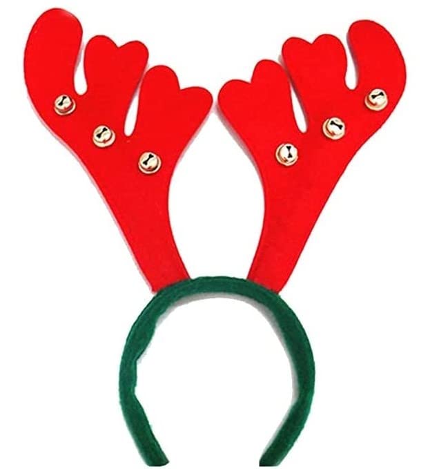 20 Christmas Deer Reindeer Antlers Headband Hairband with Bells Party Prop (Hairband with Bell) (Set of 20)