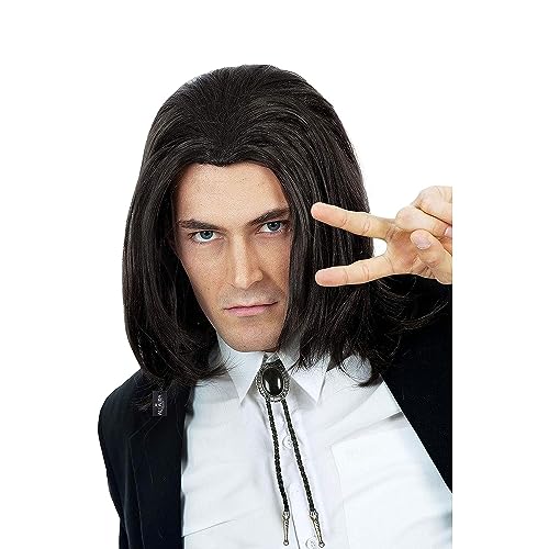 My Costume Wigs Assassin Wick Wig Hitman Wig Black Keanu Wig 90s Mens Costume - Hitman Black Wig Vincent Vega Wig Hairstyle Can Tie into Ponytail. Professor Snape