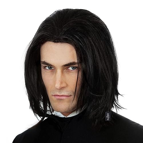 My Costume Wigs Assassin Wick Wig Hitman Wig Black Keanu Wig 90s Mens Costume - Hitman Black Wig Vincent Vega Wig Hairstyle Can Tie into Ponytail. Professor Snape