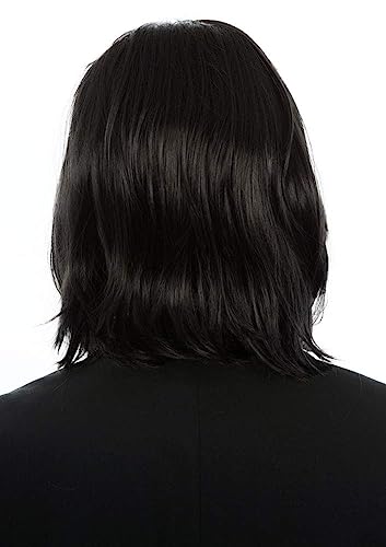 My Costume Wigs Assassin Wick Wig Hitman Wig Black Keanu Wig 90s Mens Costume - Hitman Black Wig Vincent Vega Wig Hairstyle Can Tie into Ponytail. Professor Snape