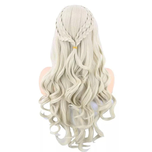 My Costume Wigs Long Curly Light Blonde with Braid Daenerys Targaryen