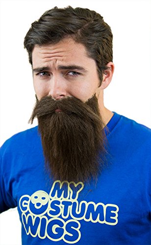 Brown Costume Beard & Mustache Set – Full Beard