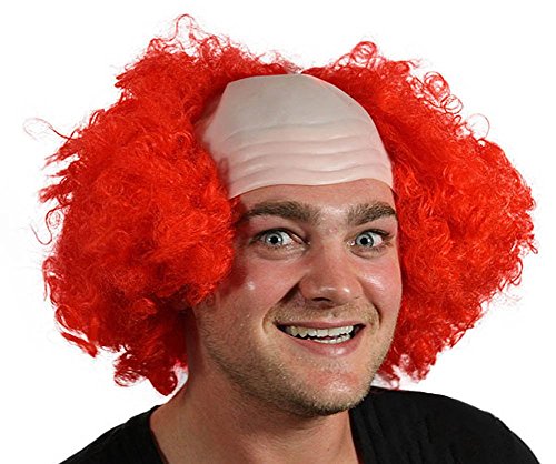 Red Curly Bald Clown Costume Wig – Wild Circus Hair One Size fits All